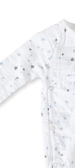 Aden + Anais Long Sleeve Kimono Body Suit – Night Sky Starburst