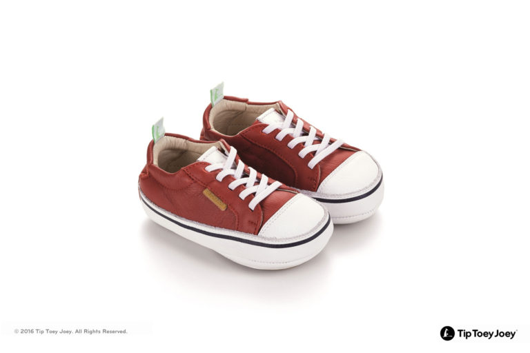 Tip Toey Joey Funky Shoes - Tomato/White